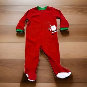 Little Me Toddler Boy Clothes 18 Months Christmas Santa Claus Fleece Zippered